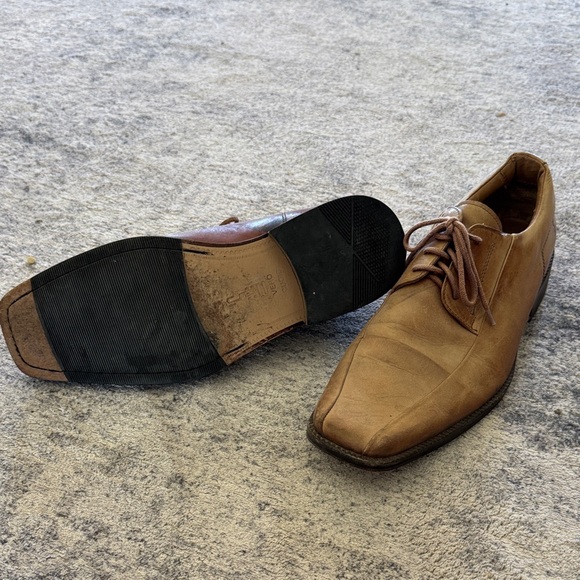 Vero Cuoio Tan Leather Oxfords - vintage - Picture 1 of 6